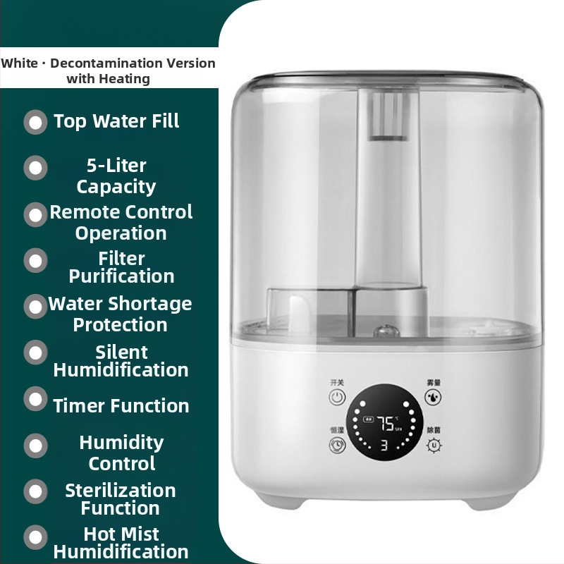 Meleg köddel működő párásító nagyobb helyiségekhez, tartály 4,1–6,0 L, 41–60 m² lefedettség, sterilizálás, csendes üzem 36 dB alatt, időzítő 2–8 óra