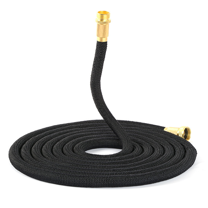 Furtun de grădină cu pistol de stropit — cauciuc natural, latex cu dublu strat, conectori din cupru, lungime 25FT, presiune apă 0,8 MPa, rază de stropire 10, pentru udarea grădinii, spălarea mașinii, irigații agricole