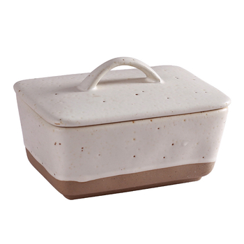 Kaikaier керамична кутия за масло с капак, квадратна форма, ретро скандинавски стил, персонализиране