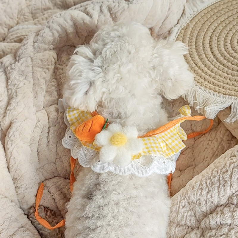 Állat szájkendő - Cartoon rácsmintás, poliészter, hímzett nyakkendő kutyáknak és macskáknak