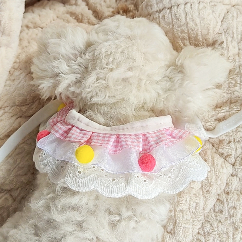 Állat szájkendő - Cartoon rácsmintás, poliészter, hímzett nyakkendő kutyáknak és macskáknak