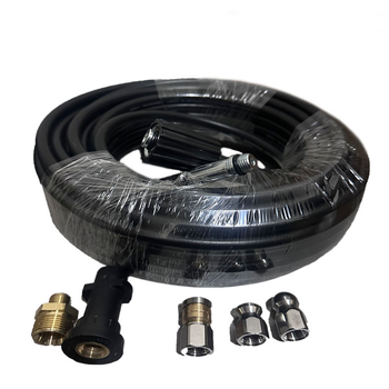 Σετ ακροφυσίων για απόφραξη σωληνώσεων με υψηλή πίεση - εσωτερική διάμετρος 6 mm, υλικό καουτσούκ-πλαστικό, βάρος 3, περιστρεφόμενος σύνδεσμος, συμβατό με Kärcher K-Series