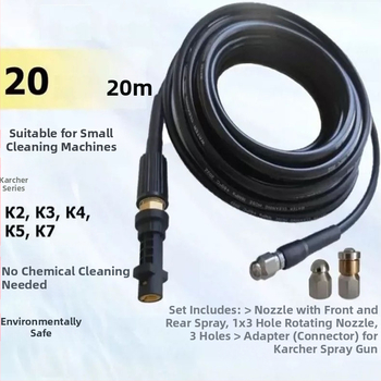 Set trysiek na odstraňovanie upchávok vysokým tlakom - vnútorný priemer 6 mm, materiál gumoplast, hmotnosť 3, otáčavý spoj, kompatibilný s Kärcher K-Series