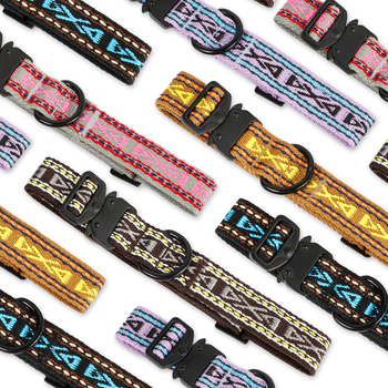 Ελαφρύ τακτικό κολάρο σκύλου με προστασία κατά της ρήξης, ριγέ σχέδιο, ύφασμα βαμβαροπολυεστερικό, στυλ χαλάρωσης