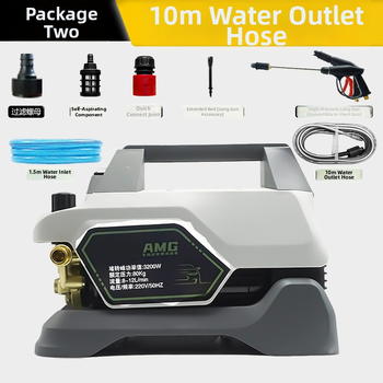 Prenosný vysokotlakový čistič auta s meďou jadrom motoru, 220V, 1800W nominálna / 3200W špičková, max tlak 100 bar, prietok až 12 L/min