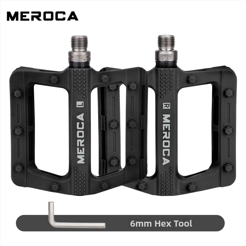 Meroca nylon pedale s povećanom površinom za stopala i protukliznom površinom, univerzalno za planinske, cestovne i fixie bicikle