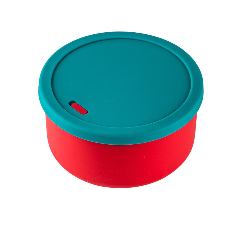 Cutie de prânz din silicon circulară, compatibilă cu microundele, menține temperatura, cu strat simplu sau dublu