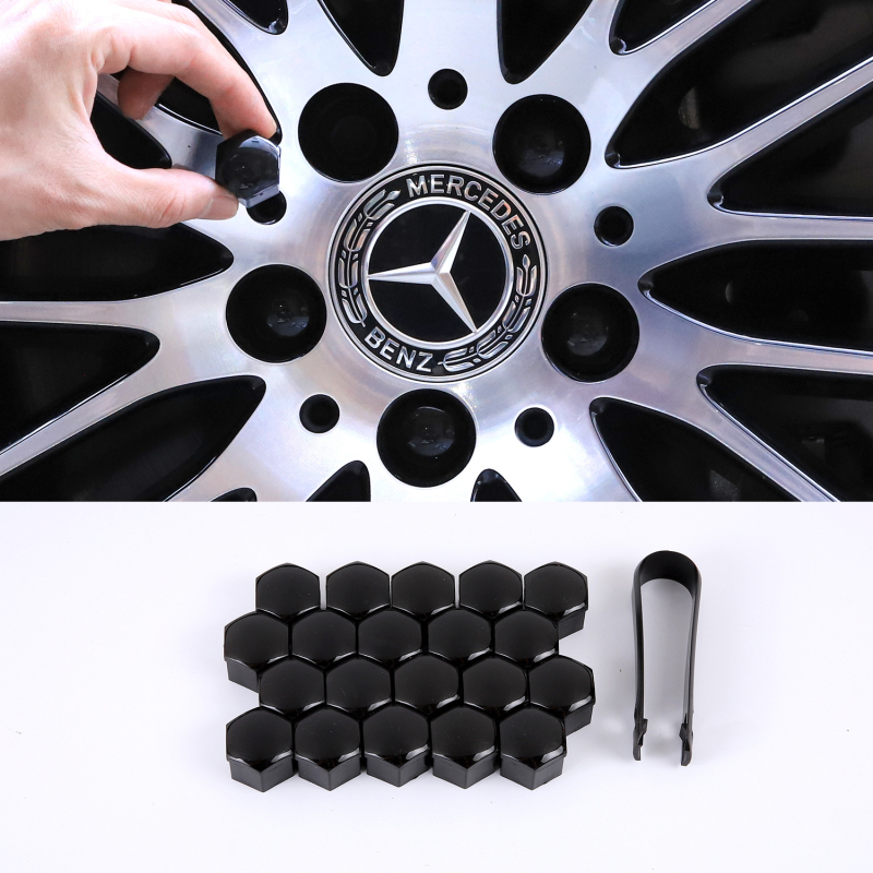 Zaštitni poklopac vijka središta kotača Mercedes-Benz, ABS, dekorativna kapica protiv hrđe za modele C-Class, E-Class, S-Class i GLC/GLE/GLB