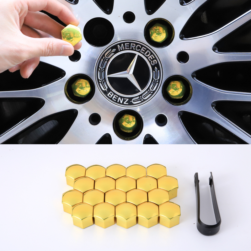 Zaštitni poklopac vijka središta kotača Mercedes-Benz, ABS, dekorativna kapica protiv hrđe za modele C-Class, E-Class, S-Class i GLC/GLE/GLB