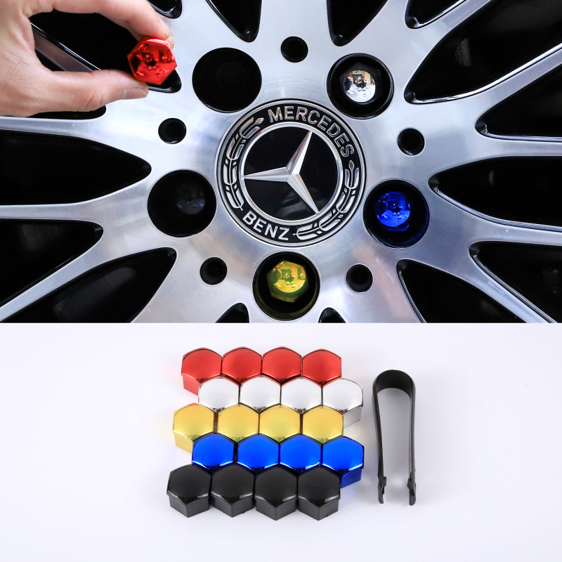 Zaštitni poklopac vijka središta kotača Mercedes-Benz, ABS, dekorativna kapica protiv hrđe za modele C-Class, E-Class, S-Class i GLC/GLE/GLB