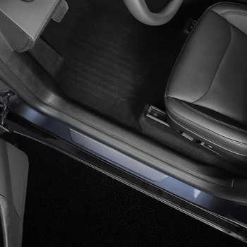 Zunduo Protecție prag ușă Tesla Model Y cu Pad anti-kick pentru transmisie automată