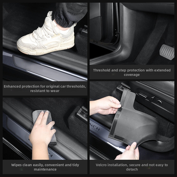 Zunduo Ochranný práh dverí Tesla Model Y s pedálom Anti-Kick pre automatickú prevodovku