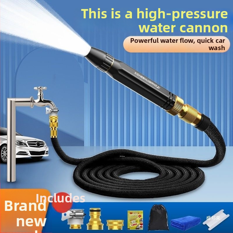 Duș telescopic pentru udare cu presiune înaltă, corp din aliaj, duză din aliaj, mâner cu presiune