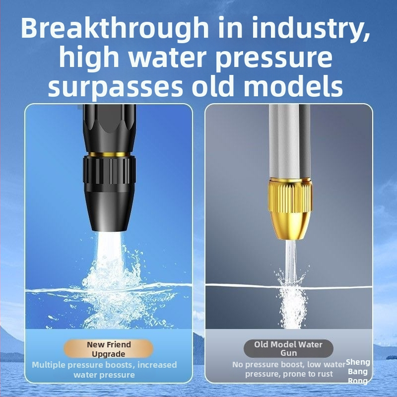 Duș telescopic pentru udare cu presiune înaltă, corp din aliaj, duză din aliaj, mâner cu presiune