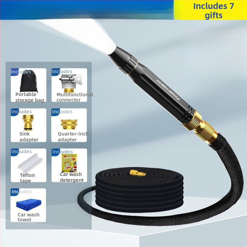 Duș telescopic pentru udare cu presiune înaltă, corp din aliaj, duză din aliaj, mâner cu presiune