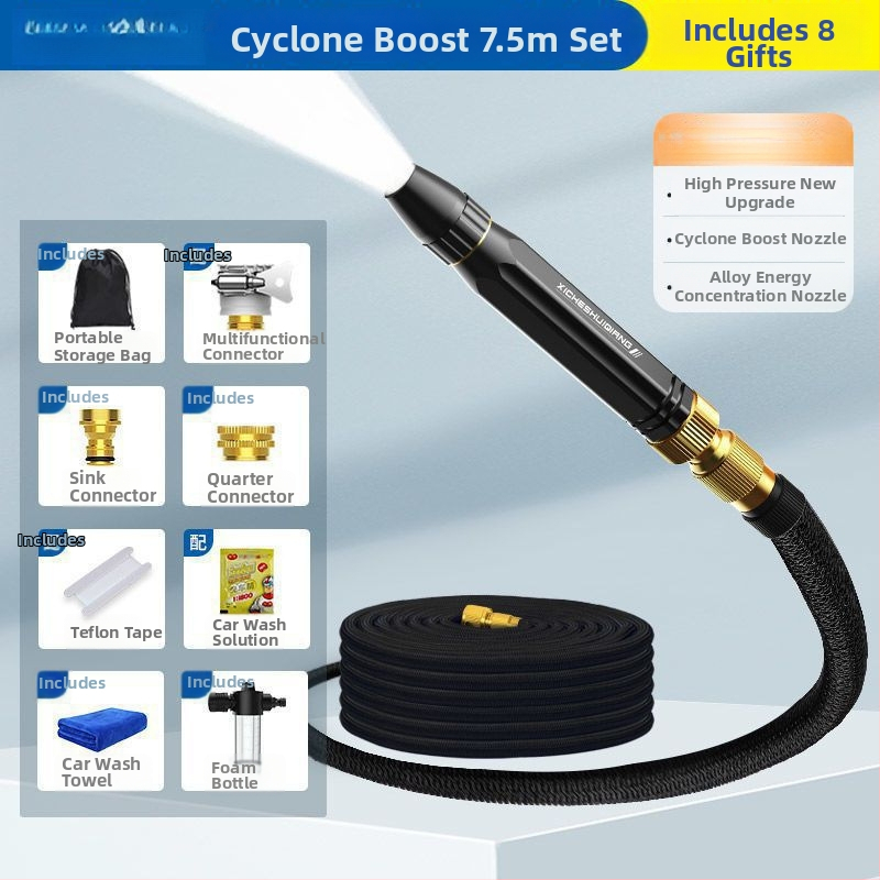 Duș telescopic pentru udare cu presiune înaltă, corp din aliaj, duză din aliaj, mâner cu presiune