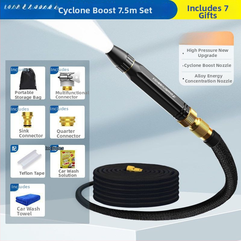 Duș telescopic pentru udare cu presiune înaltă, corp din aliaj, duză din aliaj, mâner cu presiune