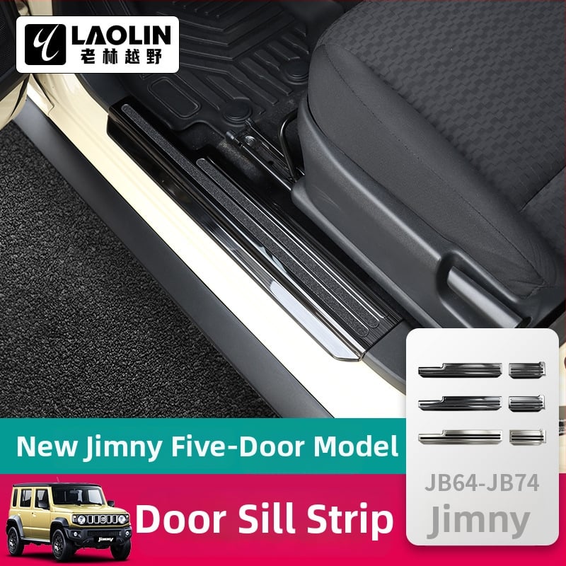 Bandă de prag din oțel inoxidabil pentru Jimny 2023–2025, cinci uși, Old Forest, model 202412192347