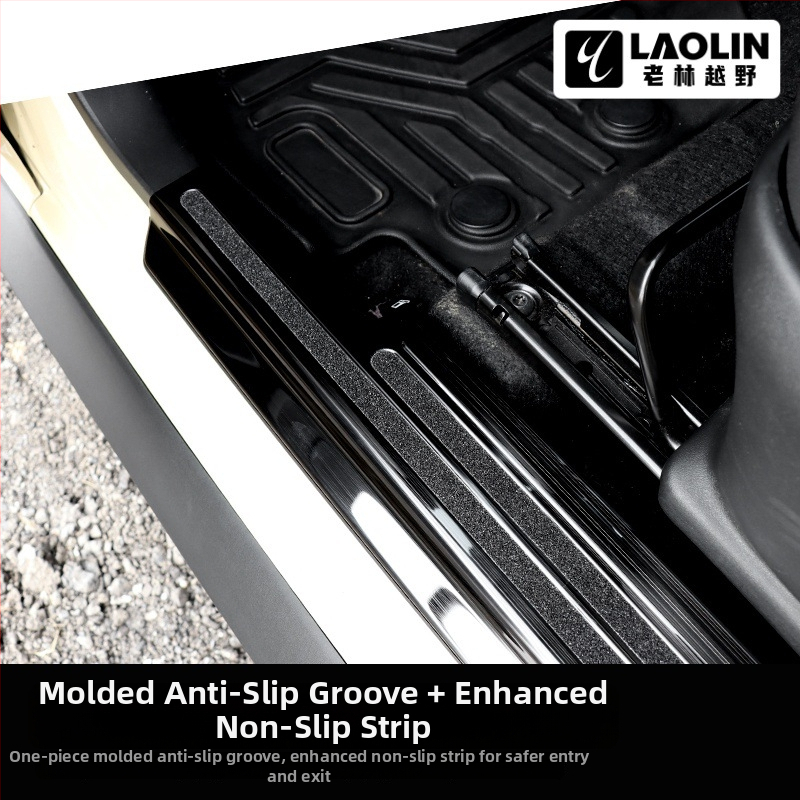 Bandă de prag din oțel inoxidabil pentru Jimny 2023–2025, cinci uși, Old Forest, model 202412192347