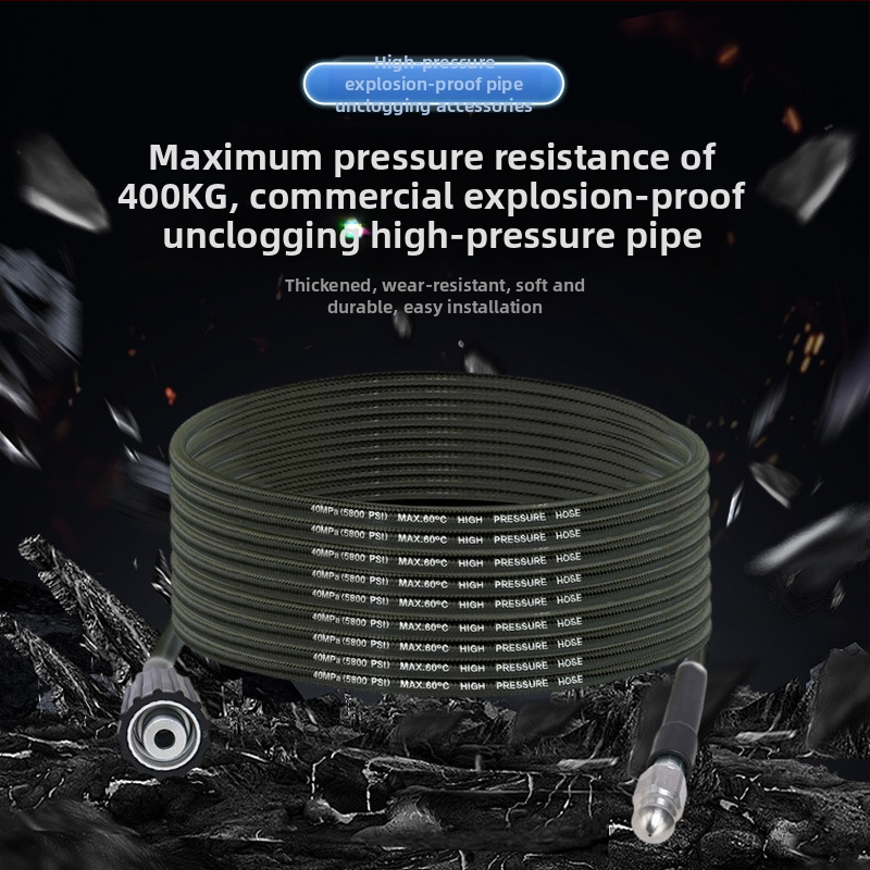 Vysokotlaký odblokovací nástroj na potrubia pre domáce použitie – Nylon a nerezová oceľ, 1,0 kg, rozhranie zinkovej zliatiny, tryska z hliníkovej zliatiny