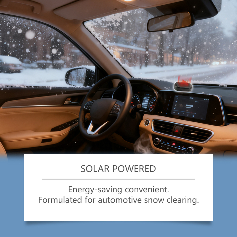 Hikmarion Solarni uređaj za odmrzavanje i uklanjanje snijega s prednjeg stakla automobila – ABS kućište, zimsko anti-smrzavajuće sredstvo