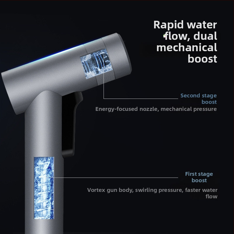 Vysokotlakový pištoľ na umývanie áut, zliatinové telo, model DL882055, rukoväť s prstovým spúšťačom, typ prúdu: stĺpec vody, sprcha, ventilátor