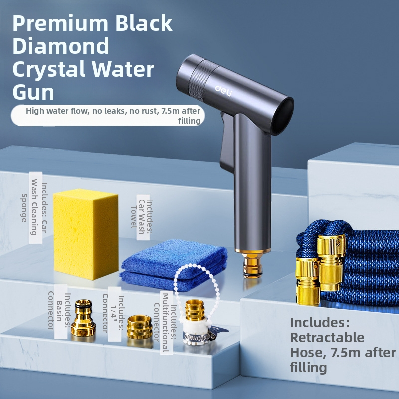 Vysokotlakový pištoľ na umývanie áut, zliatinové telo, model DL882055, rukoväť s prstovým spúšťačom, typ prúdu: stĺpec vody, sprcha, ventilátor