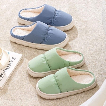 Muške vodootporne papuče za unutarnju upotrebu, gornji dio od elastičnog materijala, potplat od TPR-a, topla fleece podstava, minimalistički stil