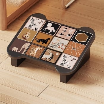 Podloga za stopala za uredsku radnu postaju, moderne minimalistički dizajn, konstrukcija od guste ploče i drvenim jezgramom (Model 2236199459588147840)