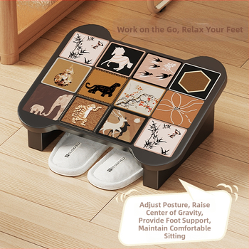 Podložka pod nohy k kancelárskej pracovnej stanici, moderný minimalistický štýl, konštrukcia z hustej dosky a drevené jadro (Model 2236199459588147840)