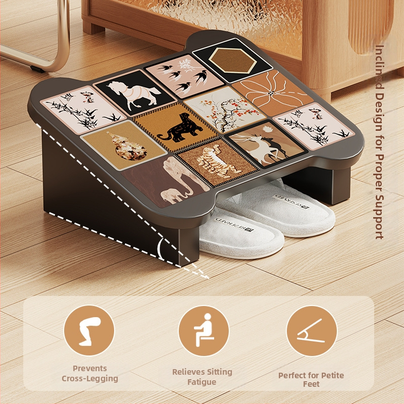 Podložka pod nohy k kancelárskej pracovnej stanici, moderný minimalistický štýl, konštrukcia z hustej dosky a drevené jadro (Model 2236199459588147840)