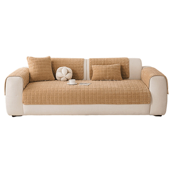 Κάλυμμα μαξιλαριού καναπέ, Shu cotton velvet, ενιαίο αντιολισθητικό σχέδιο, μινιμαλιστικό στυλ, για γωνιακό καναπέ