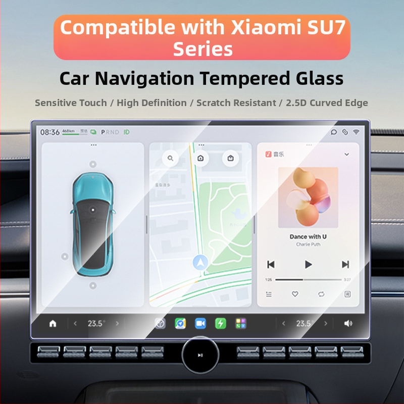Ochranné sklo pre obrazovku auta Xiaomi SU7 - kalené sklo, odolné proti škrábaniu a opotrebeniu, proti odtlačkom prstov, sklenená fólia pre centrálnu navigáciu