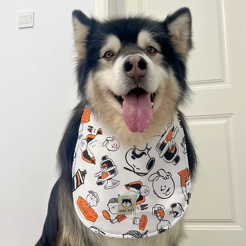 Fejlesztett kutyanyálvédő kendő nagytestű hosszú szőrű fajtákhoz — mellkasi védelem Samoyed és Alaszkai malamut számára