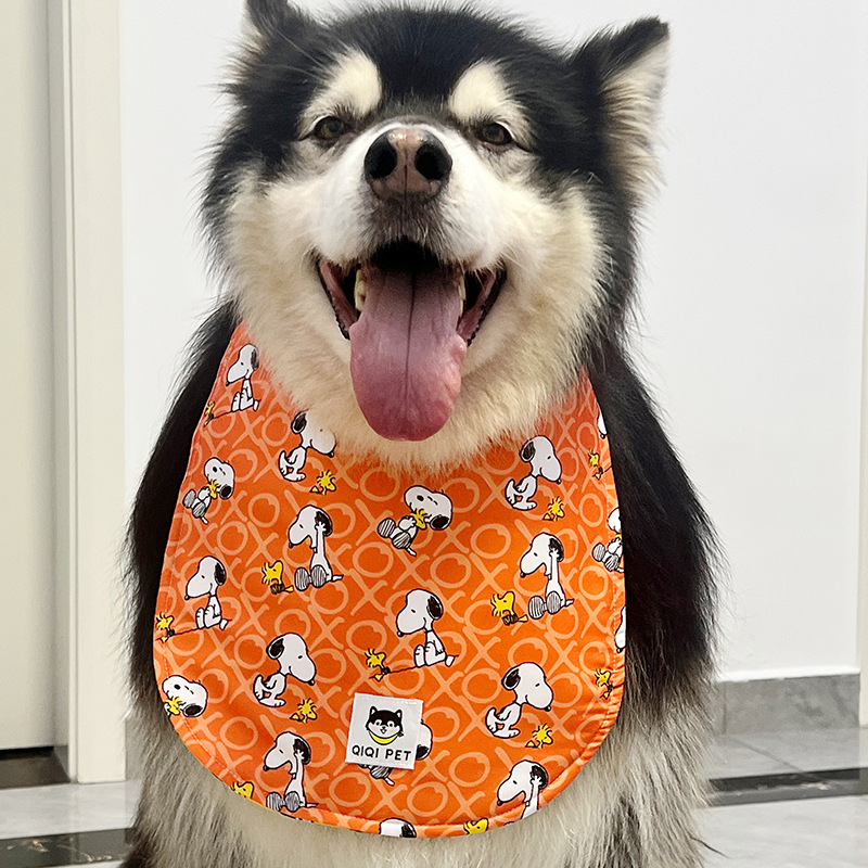 Fejlesztett kutyanyálvédő kendő nagytestű hosszú szőrű fajtákhoz — mellkasi védelem Samoyed és Alaszkai malamut számára