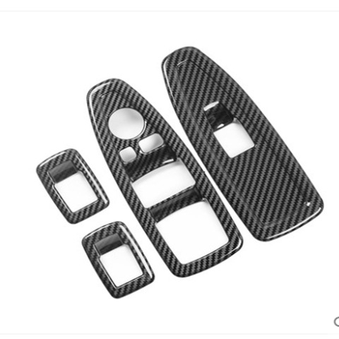 BMW Okvir gumba za podizanje prozora vrata, ABS karbonski uzorak, kompatibilan s 1 Series / 3 Series / 3GT / X1, Marka BRIDESE/Boledsa