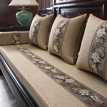 Μαξιλάρι καναπέ Ancient Taste Mason - Λινό, Ριγέ μοτίβο, Για συνδυασμένους καναπέδες, Νέο κινεζικό στυλ, Με φερμουάρ