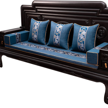 Μαξιλάρι καναπέ Ancient Taste Mason - Λινό, Ριγέ μοτίβο, Για συνδυασμένους καναπέδες, Νέο κινεζικό στυλ, Με φερμουάρ