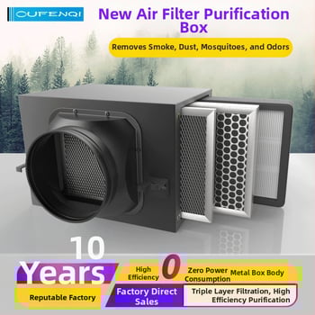 Ofenqi Värske Õhu Filtri Korpus - Siseõhu Puhastusüksus PM2.5 Filtriga, Sisaldab Esmane Filtr, Keskmise Tõhususe Filtr ja Kõrge Tõhususe Filtr, Kodud ja Kaubanduspinnad