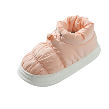 Αδιάβροχες παντόφλες από πούπουλο-βαμβάκα, Unisex για άνδρες και γυναίκες, με παχιά σόλα, κατάλληλες για εσωτερική και εξωτερική χρήση, κλειστή φτέρνα