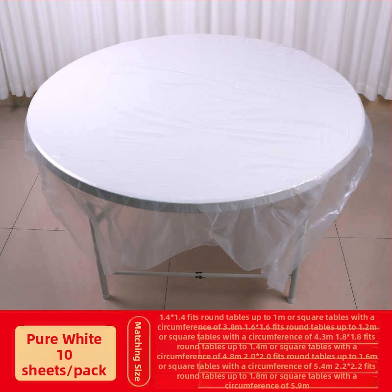 Jednokratni stolnjak, plastični (PE/polyetilen), kvadratnog oblika, standardne debljine, moguć tisak loga, 10 komada u pakiranju, rok trajanja 5 godina