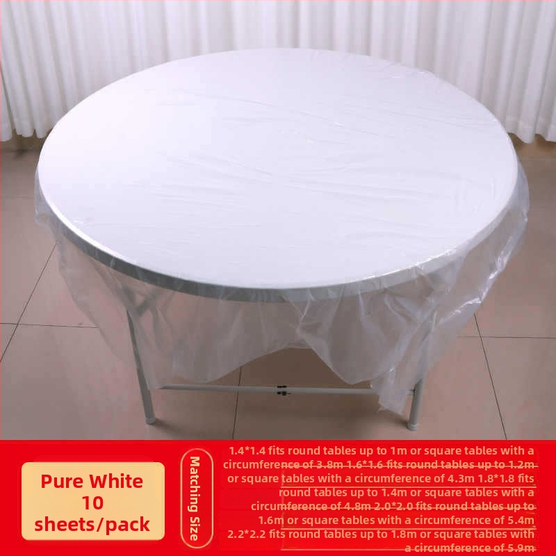 Jednokratni stolnjak, plastični (PE/polyetilen), kvadratnog oblika, standardne debljine, moguć tisak loga, 10 komada u pakiranju, rok trajanja 5 godina