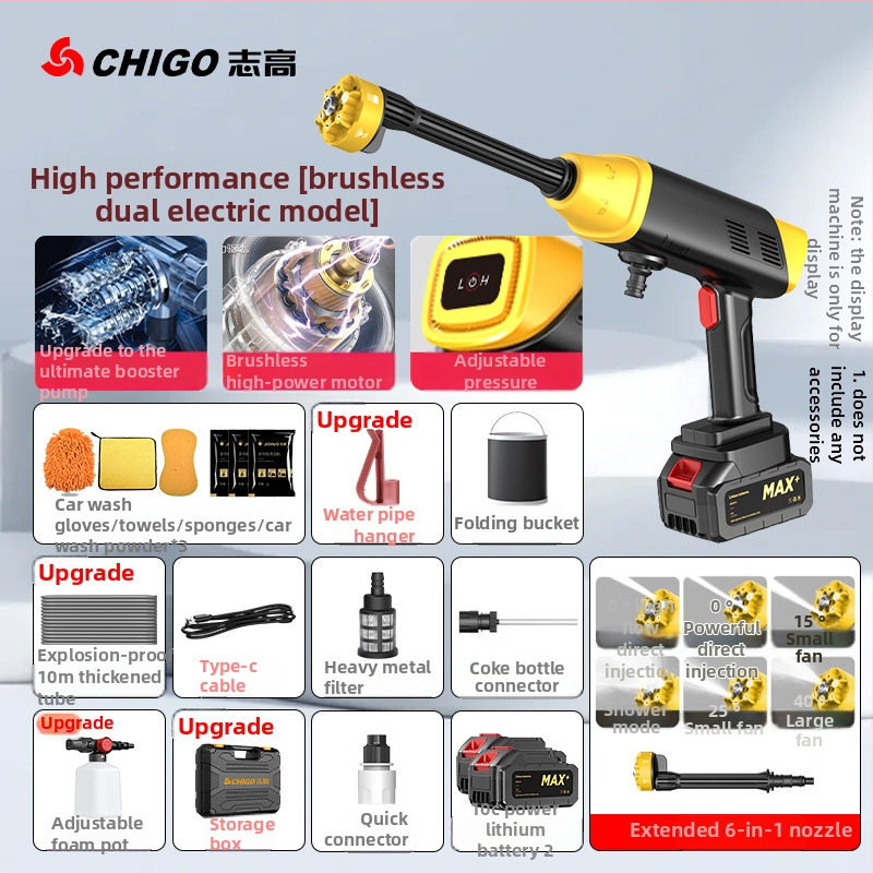Zhigao L3 Bezdrôtový Prenosný Vysokotlaký Čistič Auta So Štetkou