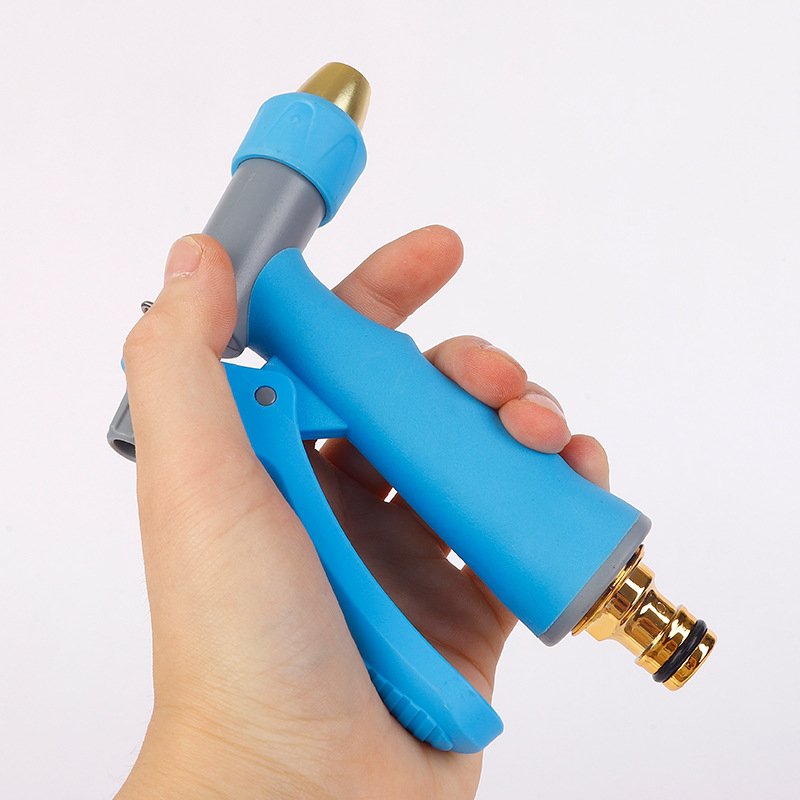 Pet-dijelni plastični vodni pištolj set s ABS vrhovima za pranje auta i zalijevanje biljaka — Blue Flame, težina 0,03 kg