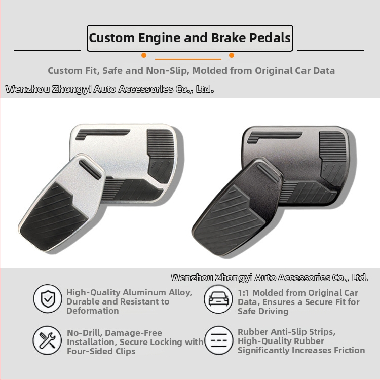 Pedálový set z hliníkovej zliatiny pre plynový a brzdový pedál – protišmykový vnútorný upgrade pre X-Trail, Qashqai, Sylphy