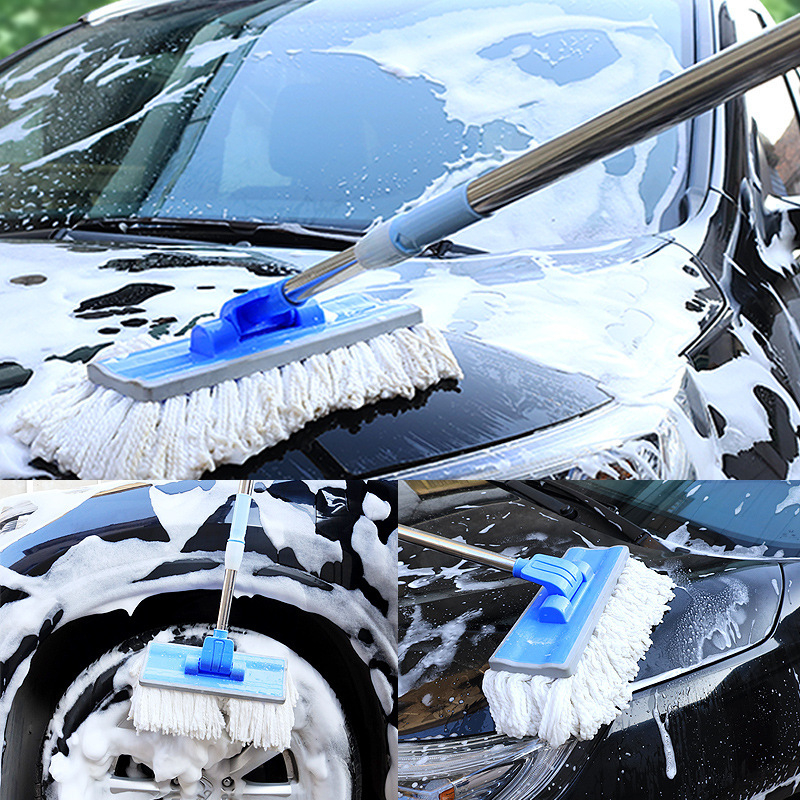 Mop za pranje automobila od vlakana, dvodijelni teleskopni držač, četka za uklanjanje prašine, alat za čišćenje