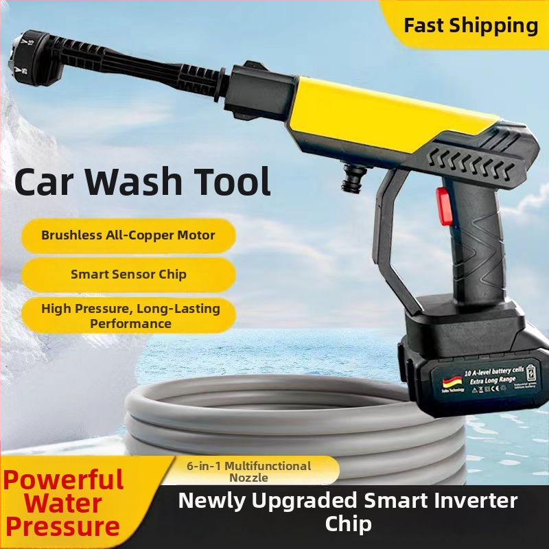 Πιστόλι Πλυσίματος Αυτοκινήτου, Ασύρματο Υψηλής Πίεσης Φορητός Πλυστήρας, Μοντέλο 9105, 55 bar, 3–4 L/min, 110–220 V, ABS με χαλκού εξαρτήματα