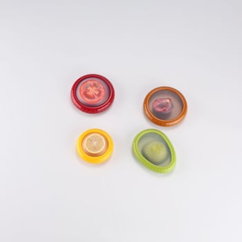 Cutie pentru fructe de păstrarea prospețimii, cu folie de silicon pentru felii de lămâie — sigilată pentru frigider, capacitate sub 300 ml, un singur strat, păstrare termică