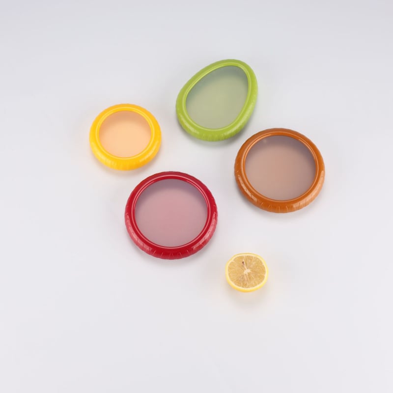 Cutie pentru fructe de păstrarea prospețimii, cu folie de silicon pentru felii de lămâie — sigilată pentru frigider, capacitate sub 300 ml, un singur strat, păstrare termică