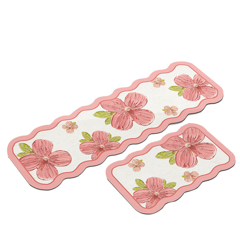 Covoraș bucătărie din diatomit, pătrat, cu dungi; rezistent la ulei, absorbant, impermeabil, rezistent la pete; potrivit pentru bucătărie, hol, sufragerie, baie